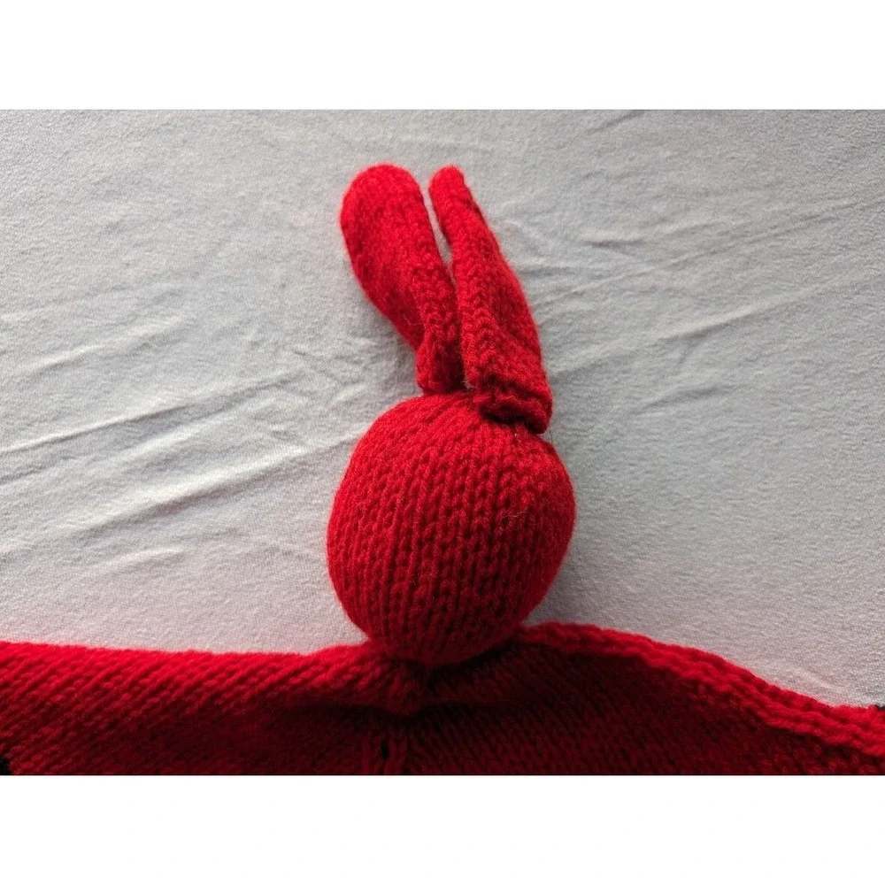 Handmade Crochet Red Doggie Lovey Plush Security Stuffed Blanket Clifford‎ Dog